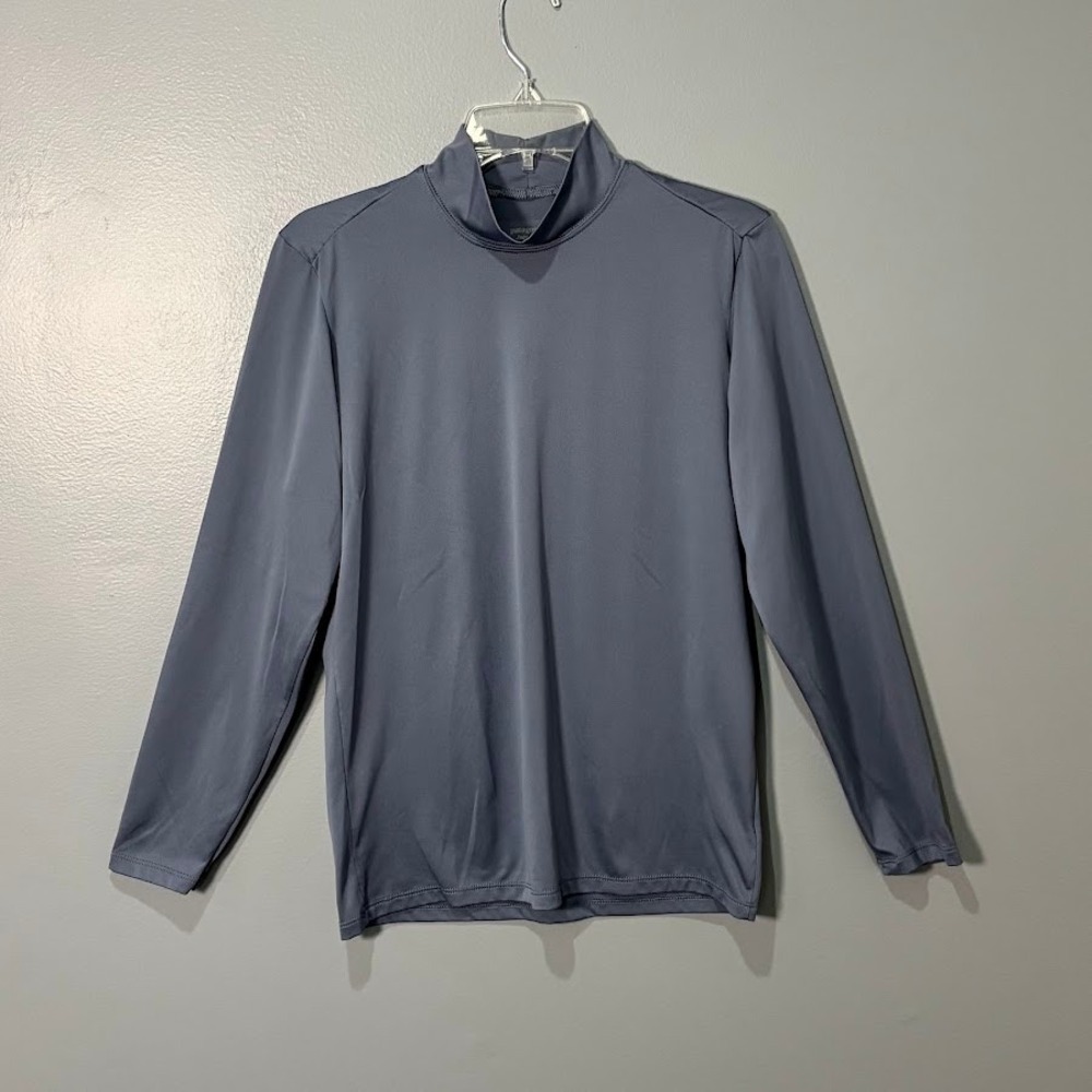 Patagonia Capilene Mock Neck Shirt Mens Small Blue Gray Polyester Base Layer Top